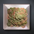 Modern väggbild i metall och konstgjorda blommor tillverkade i Italien - Gonio Viadurini