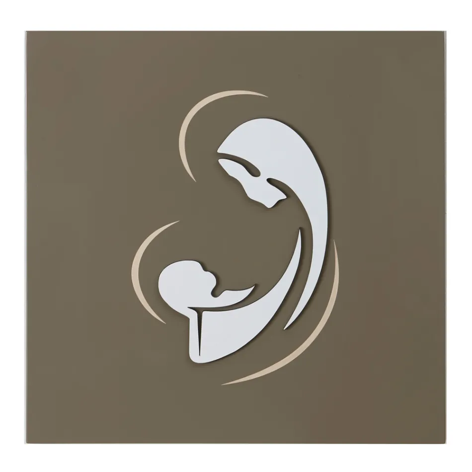 Lasergraverad bild av Madonnan med barn gjord i Italien - Bashira Viadurini