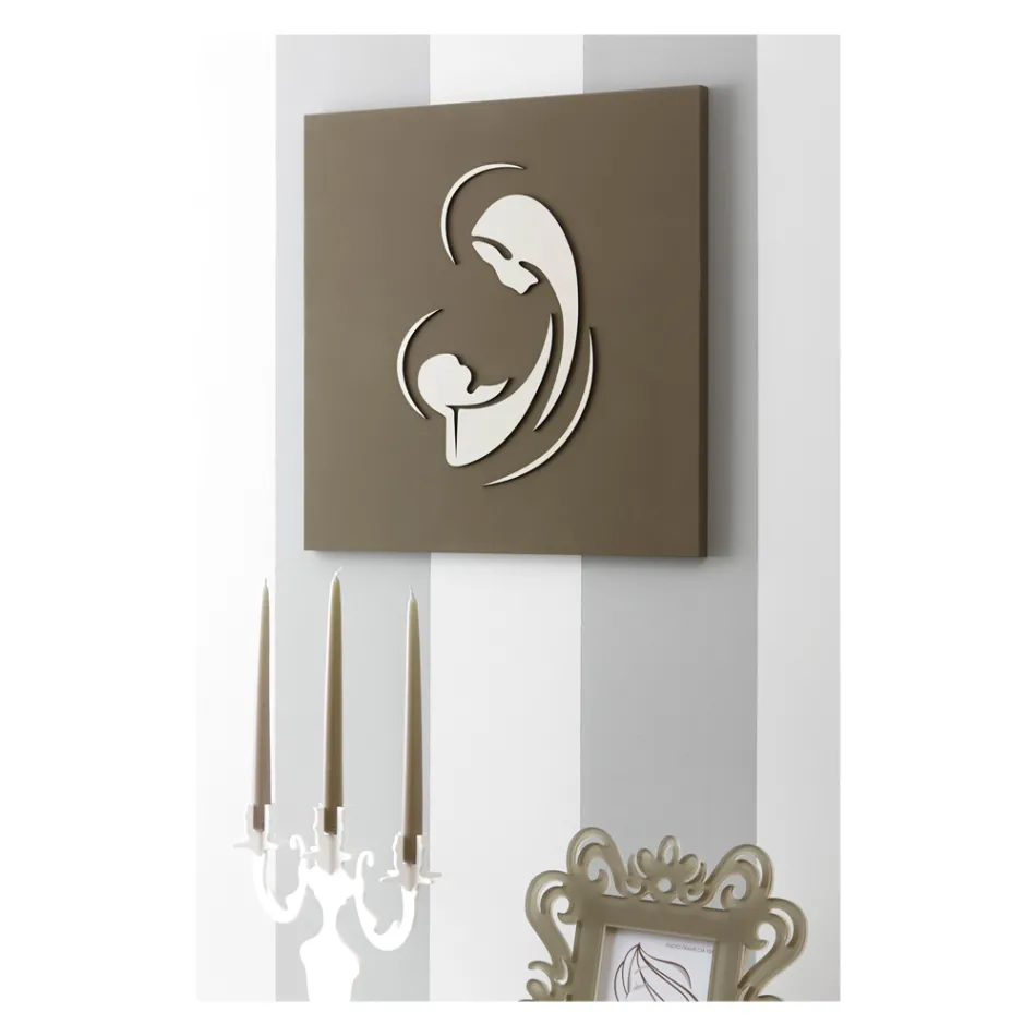 Lasergraverad bild av Madonnan med barn gjord i Italien - Bashira Viadurini