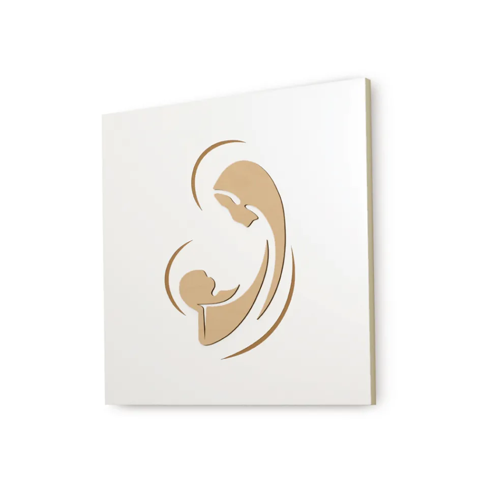 Lasergraverad bild av Madonnan med barn gjord i Italien - Bashira Viadurini