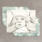 Träbild med tryck av en kyss till ett barn Made in Italy - Andorra Viadurini