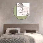 Träbild med tryck av pappa som kysser sin son Tillverkad i Italien - Belgien Viadurini