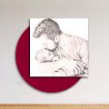 Träbild med tryck av pappa som kysser sin son Tillverkad i Italien - Belgien