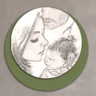 Träbild med tryck av en enad familj Tillverkad i Italien - Kanada Viadurini