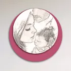 Träbild med tryck av en enad familj Tillverkad i Italien - Kanada Viadurini