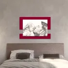 Träbild med tryck av man med barn gjord i Italien - Kosovo Viadurini