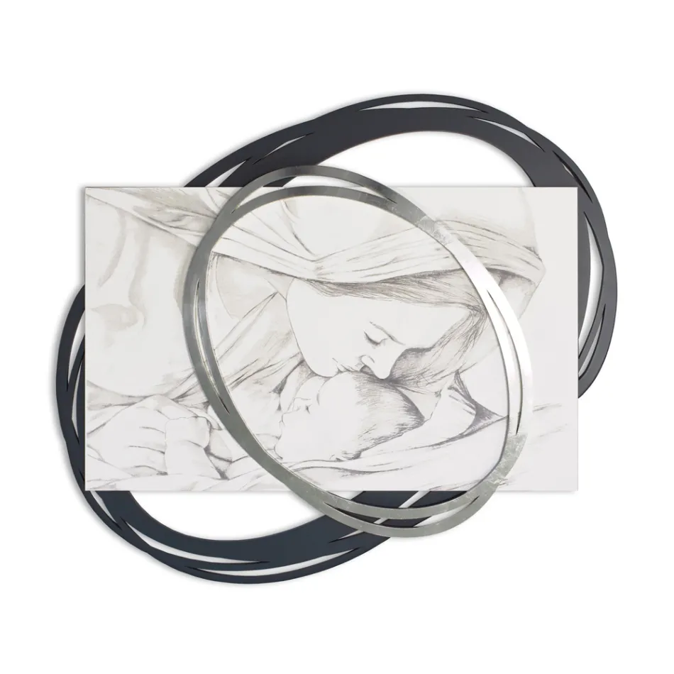 Lasergraverad bild med Marias kyss till Jesus gjord i Italien - Sylvie Viadurini