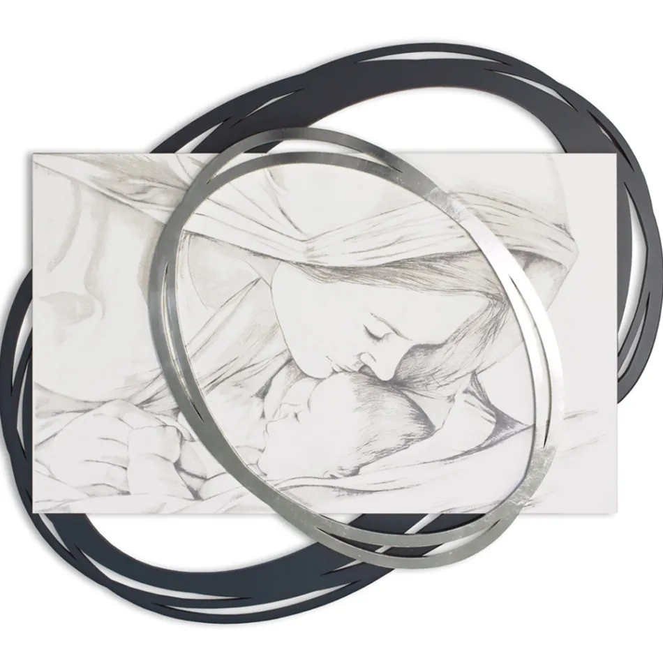 Lasergraverad bild med Marias kyss till Jesus gjord i Italien - Sylvie Viadurini