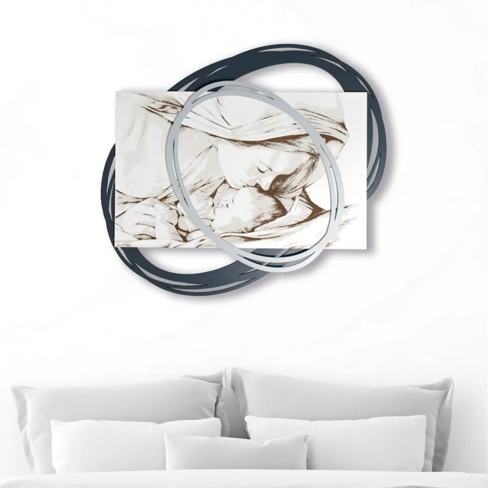 Lasergraverad bild med Marias kyss till Jesus gjord i Italien - Sylvie Viadurini