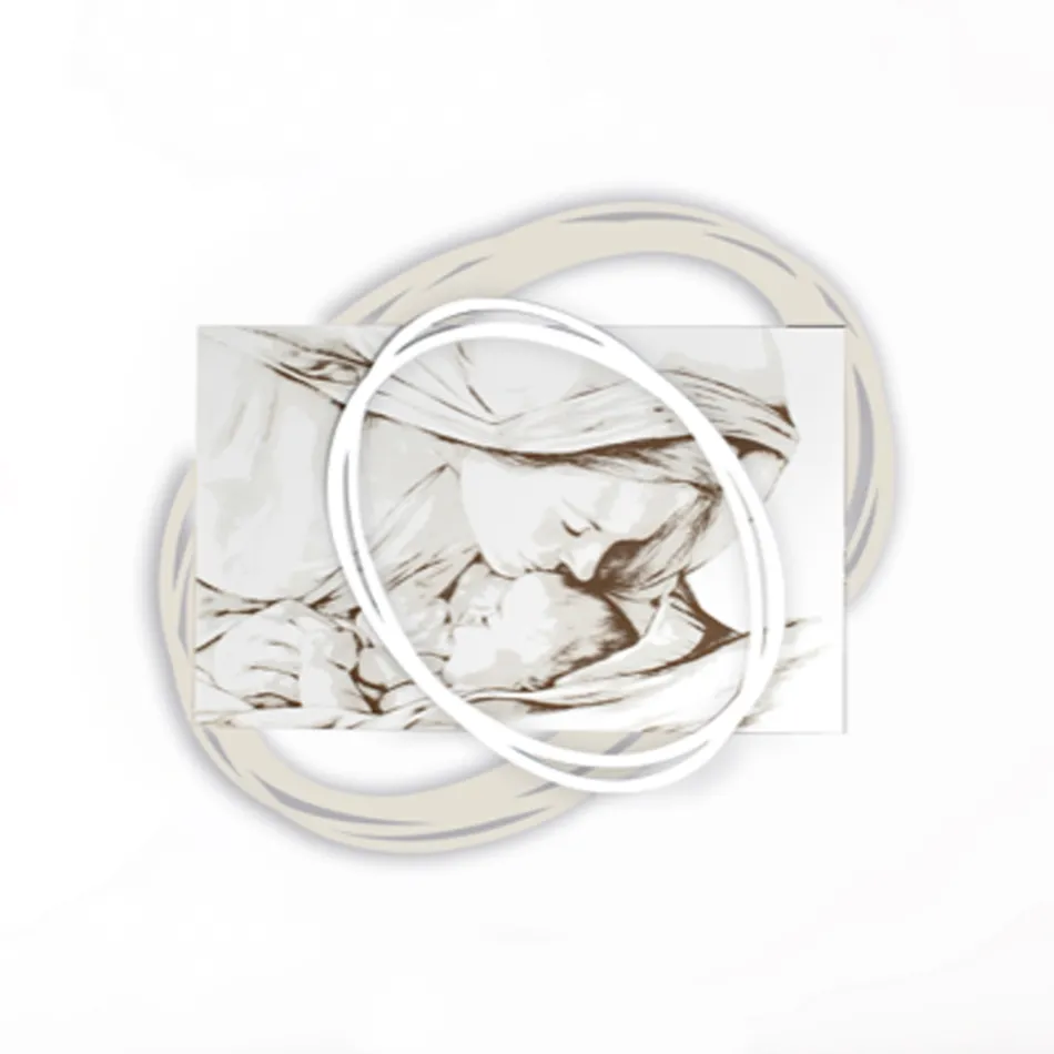 Lasergraverad bild med Marias kyss till Jesus gjord i Italien - Sylvie Viadurini