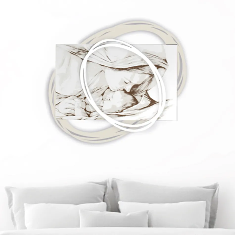 Lasergraverad bild med Marias kyss till Jesus gjord i Italien - Sylvie Viadurini