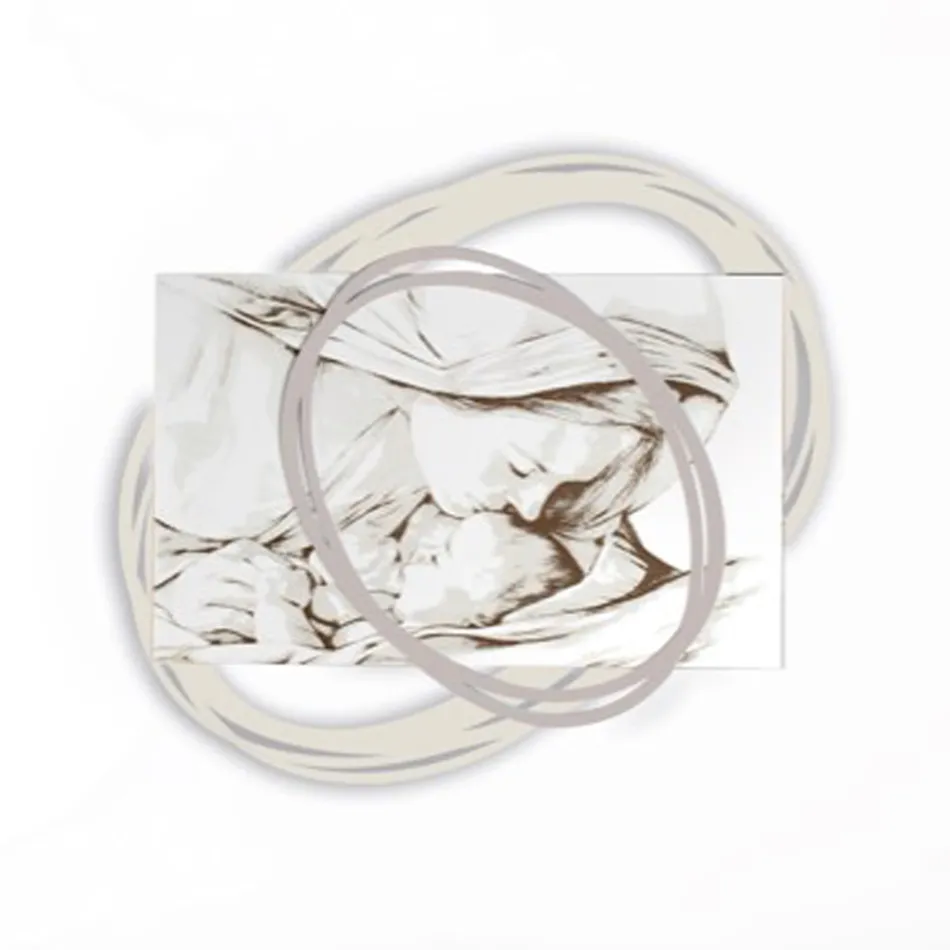 Lasergraverad bild med Marias kyss till Jesus gjord i Italien - Sylvie Viadurini