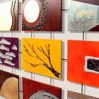 Modern bild komplett med reliefpaneler avstängd på kloka rep Viadurini