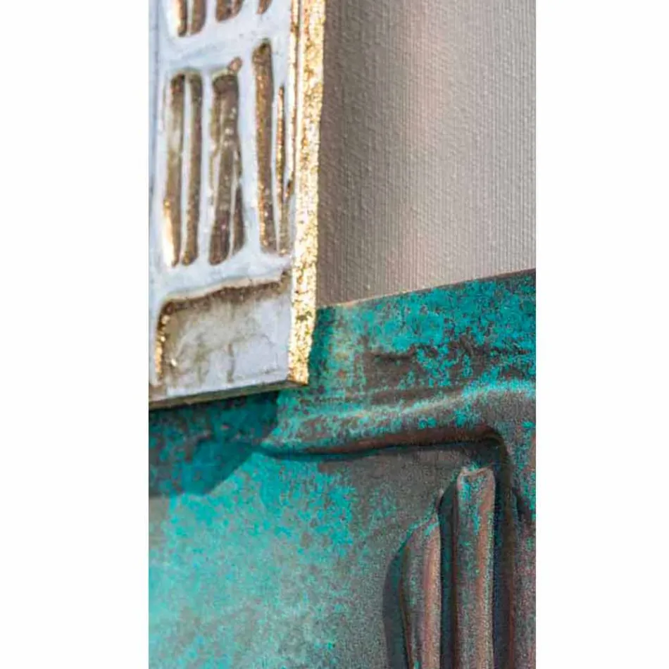 Modern målning med duva-grå duk och åtta element av Andrew Viadurini