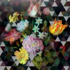 Modern glasväggsbild med blommigt tryck Made in Italy - Ganza Viadurini