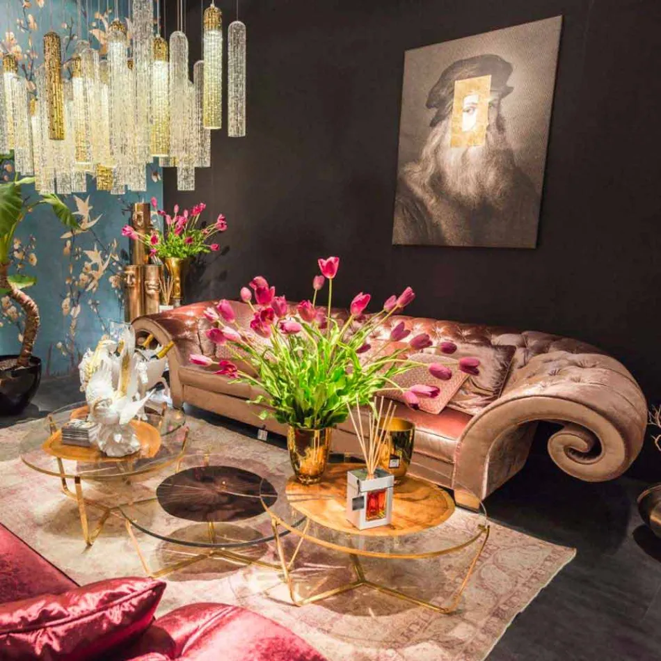 Modern canvasbild tryckt med dekoration av guldblad tillverkad i Italien - Vinci Viadurini