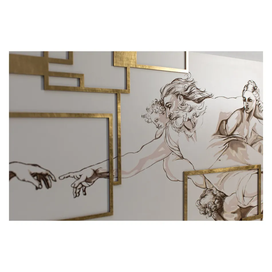 Bild gjord med laser som skildrar skapandet av Made in Italy - Pirucchio Viadurini