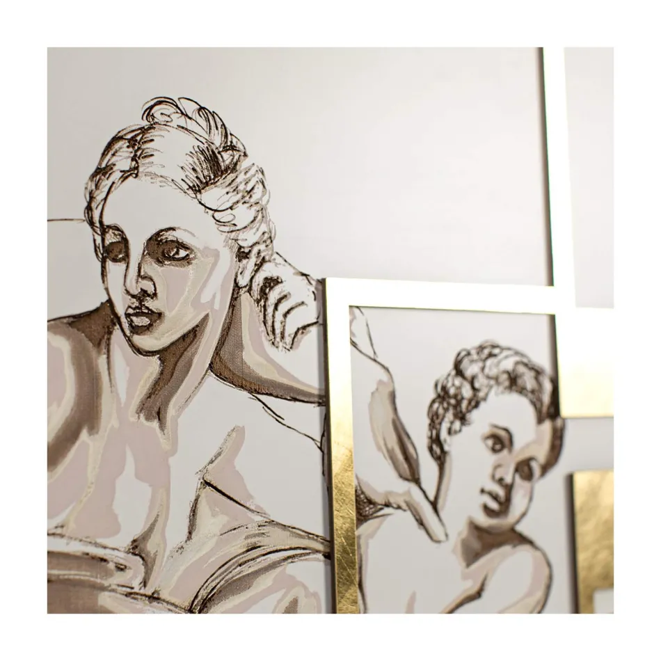 Bild gjord med laser som skildrar skapandet av Made in Italy - Pirucchio Viadurini