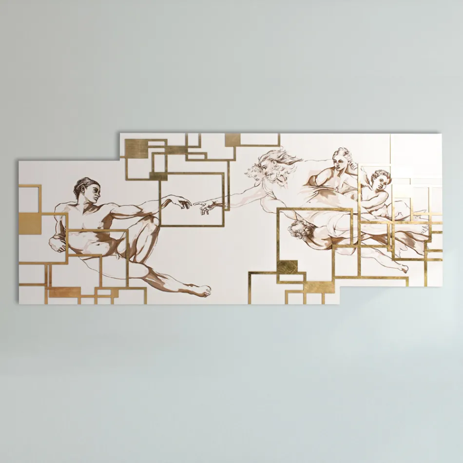 Bild gjord med laser som skildrar skapandet av Made in Italy - Pirucchio Viadurini