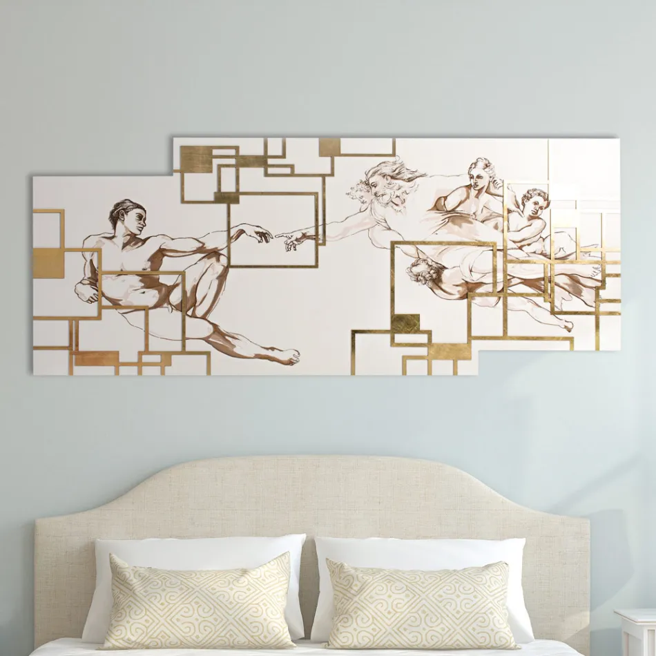 Bild gjord med laser som skildrar skapandet av Made in Italy - Pirucchio Viadurini