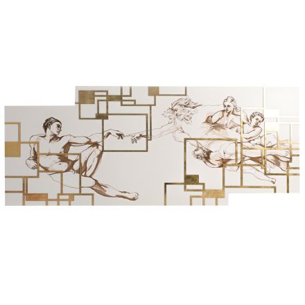 Bild gjord med laser som skildrar skapandet av Made in Italy - Pirucchio Viadurini