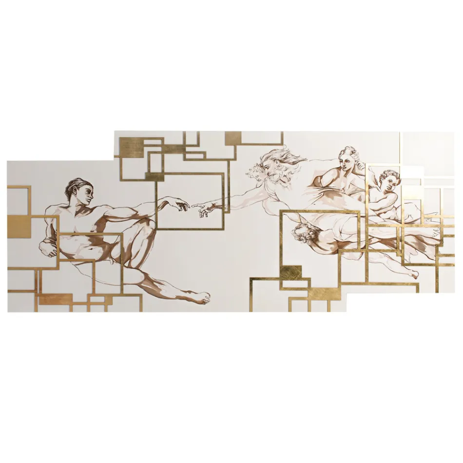 Bild gjord med laser som skildrar skapandet av Made in Italy - Pirucchio Viadurini