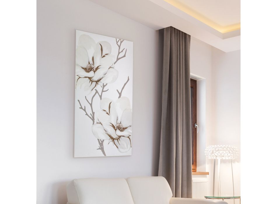 Lasertillverkad bild med Magnolia Flower Made in Italy - Misaki Viadurini