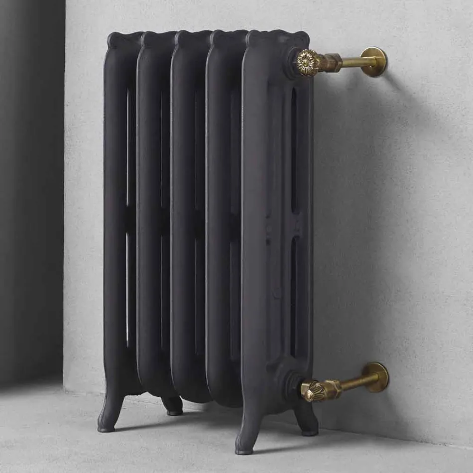Design Radiator 5 släta element i gjutjärn från marken upp till 1062 W - barock Viadurini