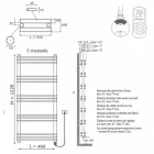 Modern vertikal väggdesign elektrisk kylare upp till 700 watt - hyllplan Viadurini