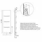 Vertikal elektrisk kylare i modern stålkonstruktion upp till 1000 W - Cut Viadurini