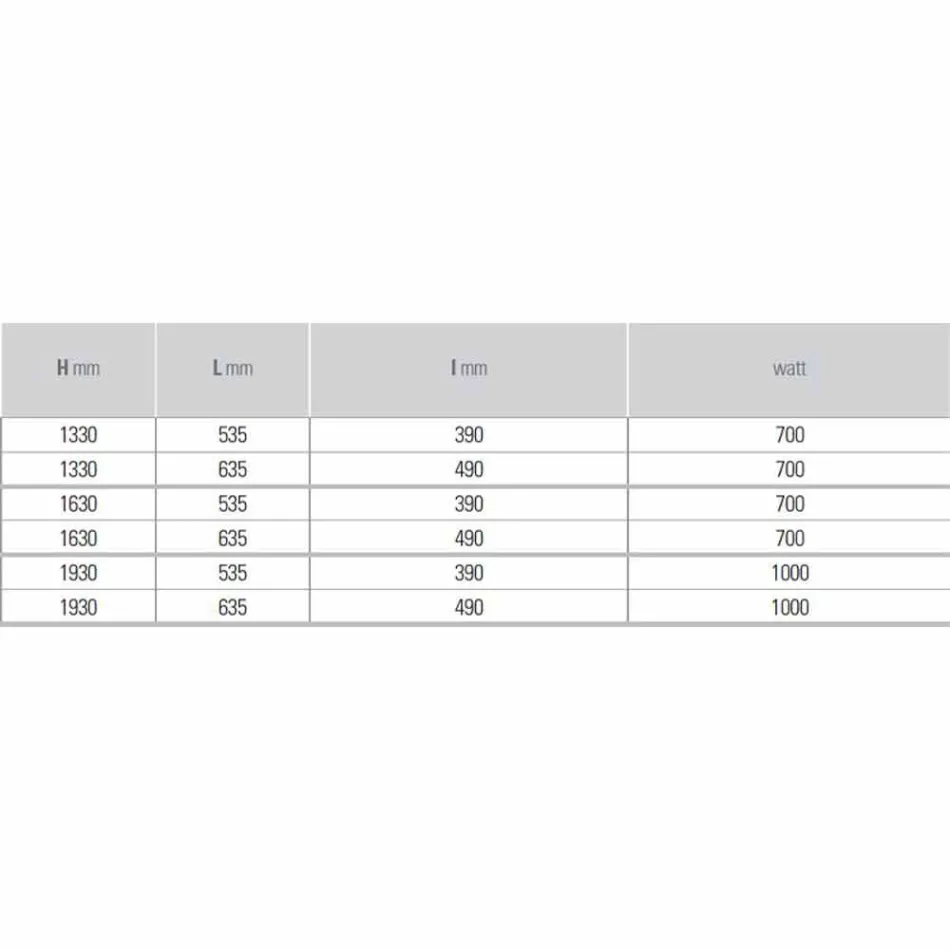 Vertikal elektrisk kylare i modern stålkonstruktion upp till 1000 W - Cut Viadurini