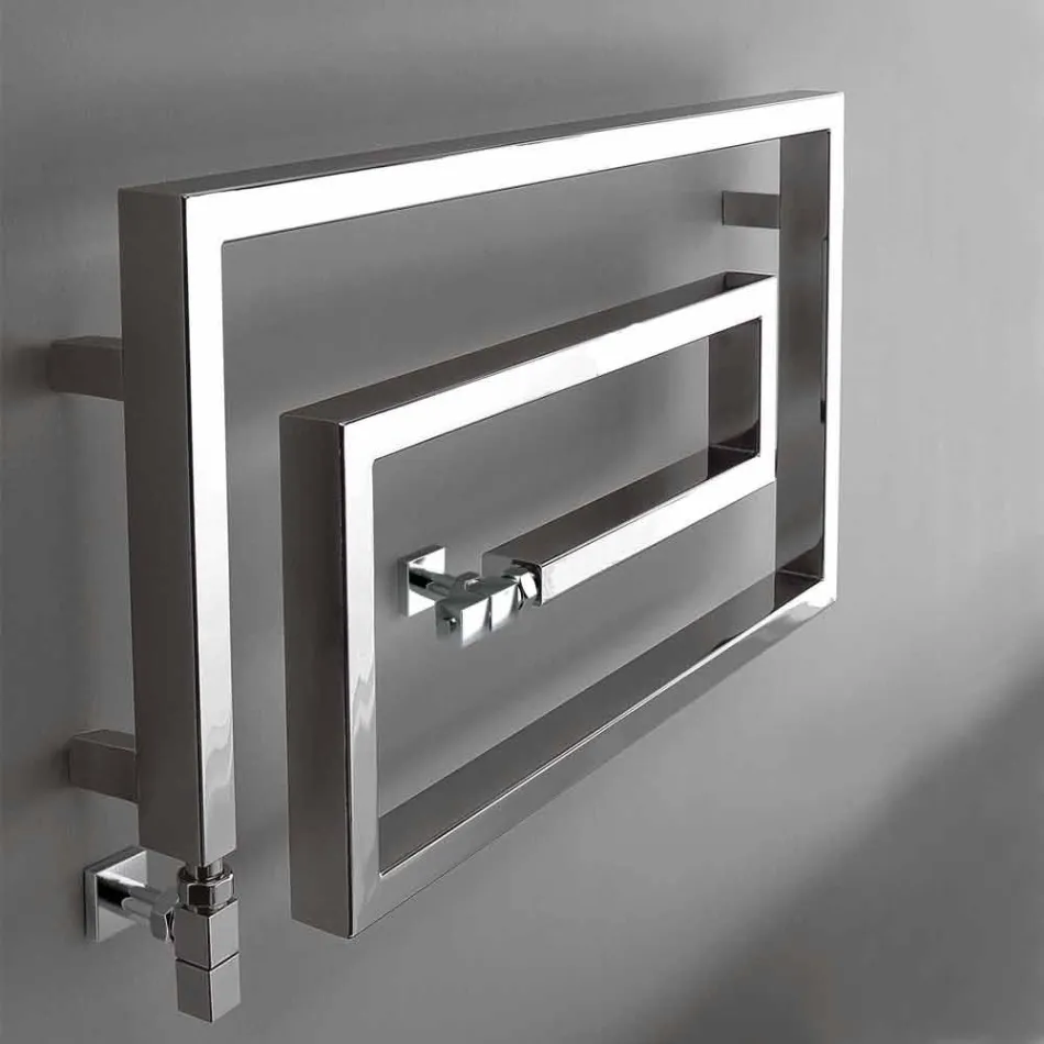 Svalare Hydraulisk krom uppvärmd handdukshängare Snake Scirocco H, Design Viadurini