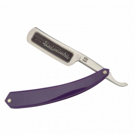 Frihandskäggkniv i lila harts och stål Tillverkad i Italien - Mello Viadurini