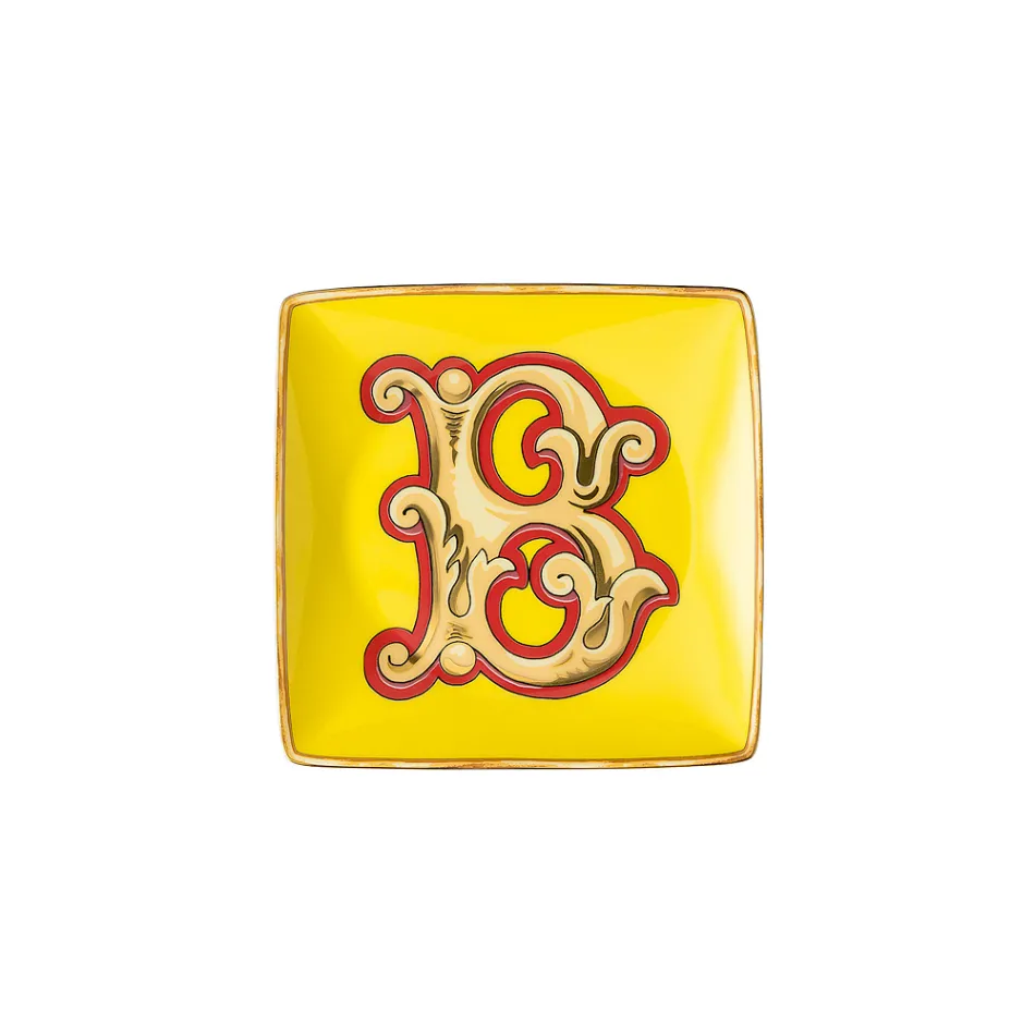 Rosenthal Versace Alphabet 6 platta fyrkantiga porslinsskålar - alfabet Viadurini