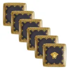 Rosenthal Versace I Love Baroque 6 platta fyrkantiga porslinsskålar - barock Viadurini