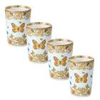 Rosenthal Versace Le Jardin 4 glasögon utan handtag med naturliga inslag - Medusa Viadurini