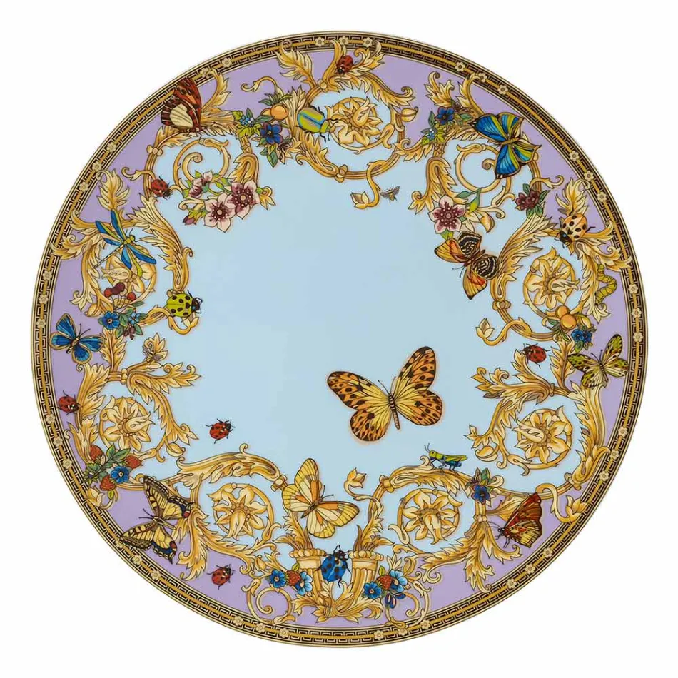 Rosenthal Versace Le Jardin Plattkort Tallrik Diameter 33 cm i porslin - Jardin Viadurini