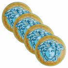 Rosenthal Versace Medusa Amplified 4 middagstallrikar Diameter 17 cm - Medusaamplifield Viadurini