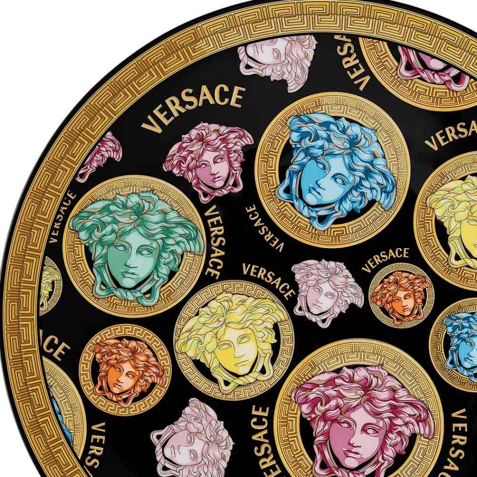 Rosenthal Versace Medusa Amplified Multicolor Place Card Plate - Amplifiedmulticolor Viadurini