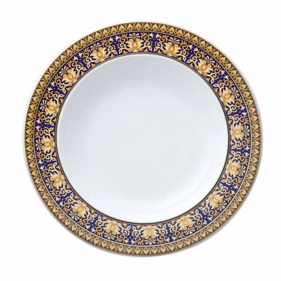 Rosenthal Versace Medusa Blue Plate modern design porslin botten Viadurini