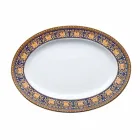 Rosenthal Versace Medusa Blue Oval designen porslinsfat Viadurini