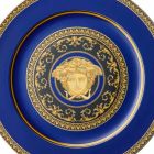 Rosenthal Versace Medusa Blue platshållare Plate porslin konstruktion Viadurini