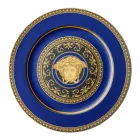 Rosenthal Versace Medusa Blue platshållare Plate porslin konstruktion Viadurini
