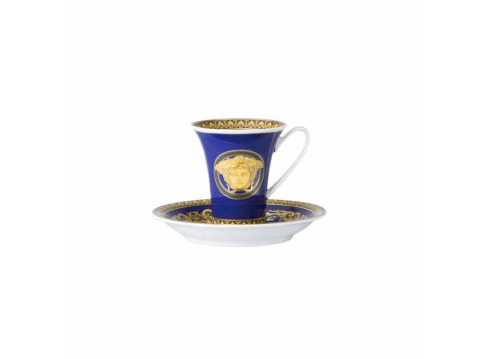 Rosenthal Versace Medusa Blue kopp designer kaffe porslin Viadurini