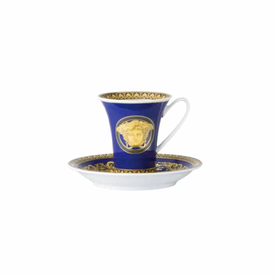 Rosenthal Versace Medusa Blue kopp designer kaffe porslin Viadurini