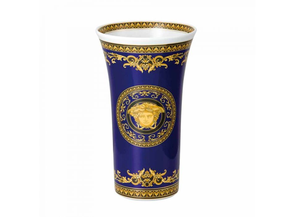 Rosenthal Versace Medusa Blue Vase av modern design porslin 26cm Viadurini