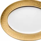 Rosenthal Versace Medusa Gala Gold 40cm porslin oval platta konstruktion Viadurini