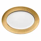 Rosenthal Versace Medusa Gala Gold 40cm porslin oval platta konstruktion Viadurini