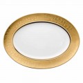 Rosenthal Versace Medusa Gala Gold 40cm porslin oval platta konstruktion