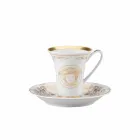 Rosenthal Versace Medusa Gala Guld set 6pz porslin espressokoppar Viadurini